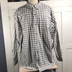 SCHMIDT plaid long tall button down shirt size XLT